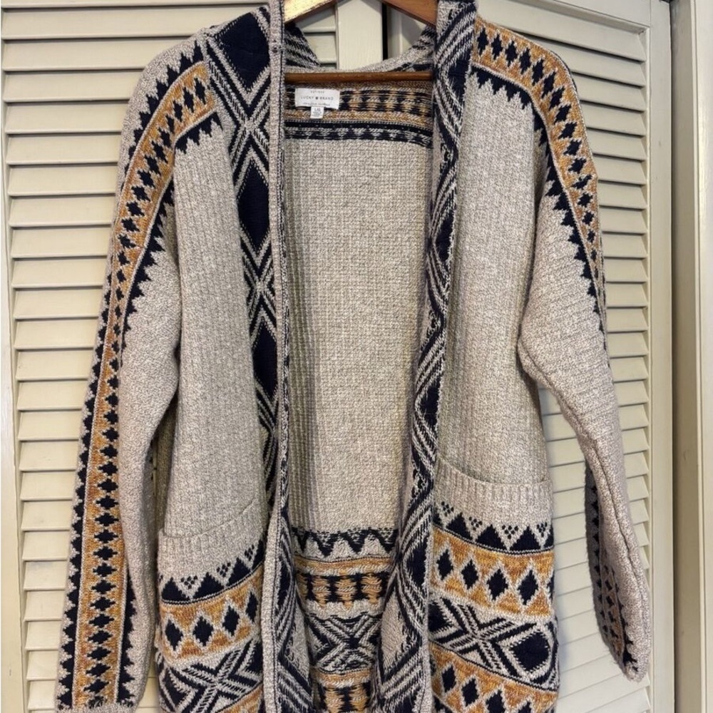 Lucky Brand Cream and Black Blazer Jacket